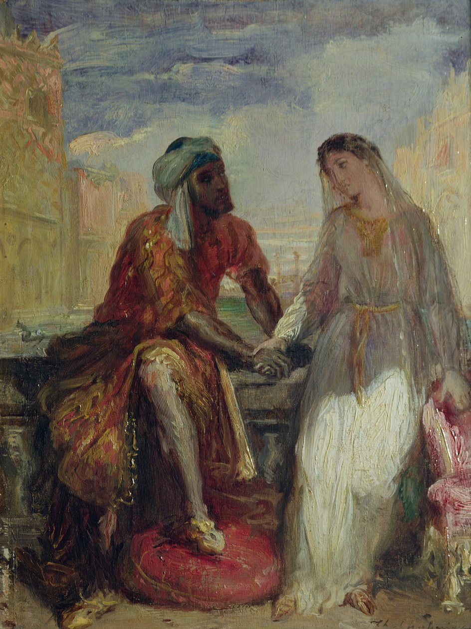 Othello ja Desdemona Venetsiassa, 1850 tekijältä Théodore Chassériau