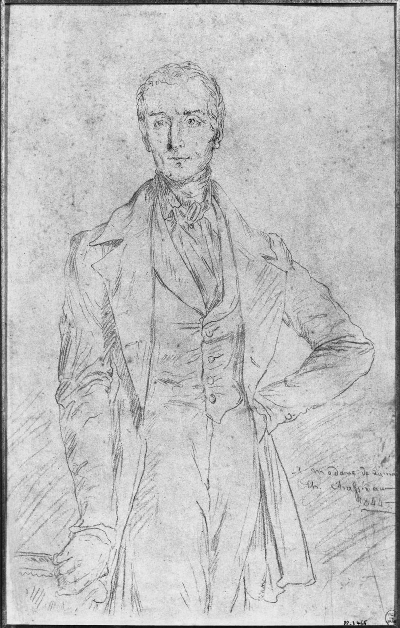 Alphonse de Lamartinen muotokuva, 1844 tekijältä Théodore Chassériau