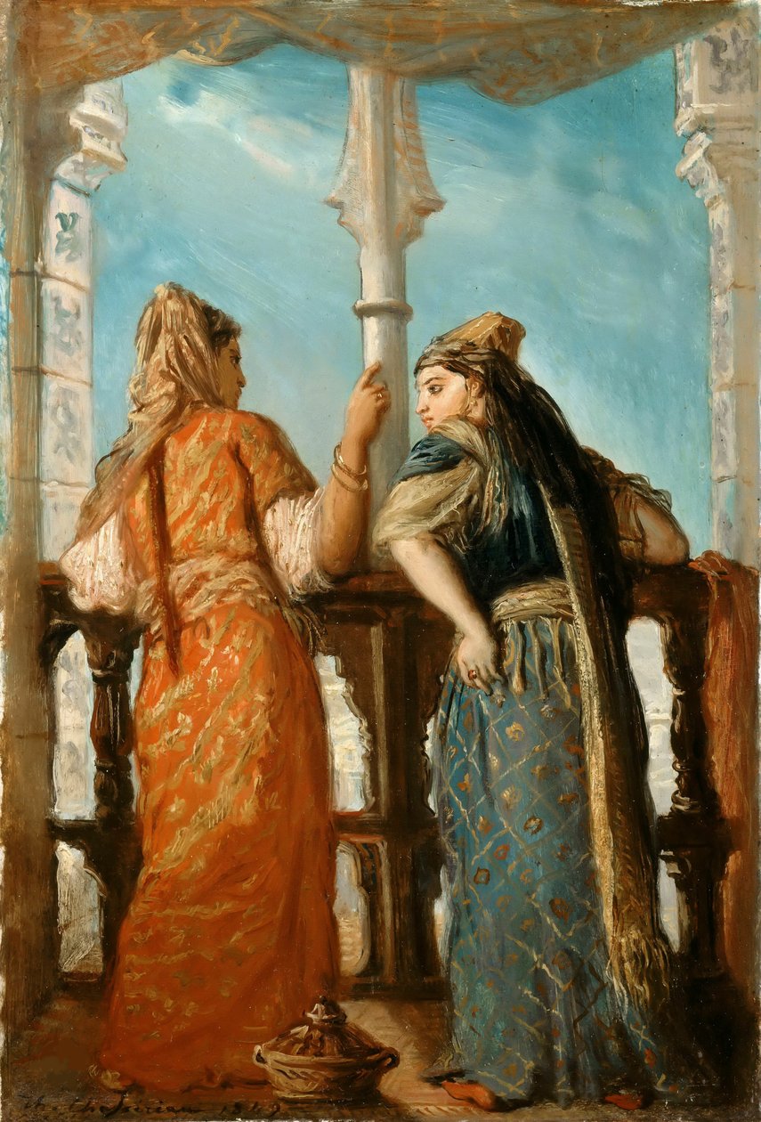 Juutalaiset naiset parvekkeella, Alger, 1849. tekijältä Théodore Chassériau