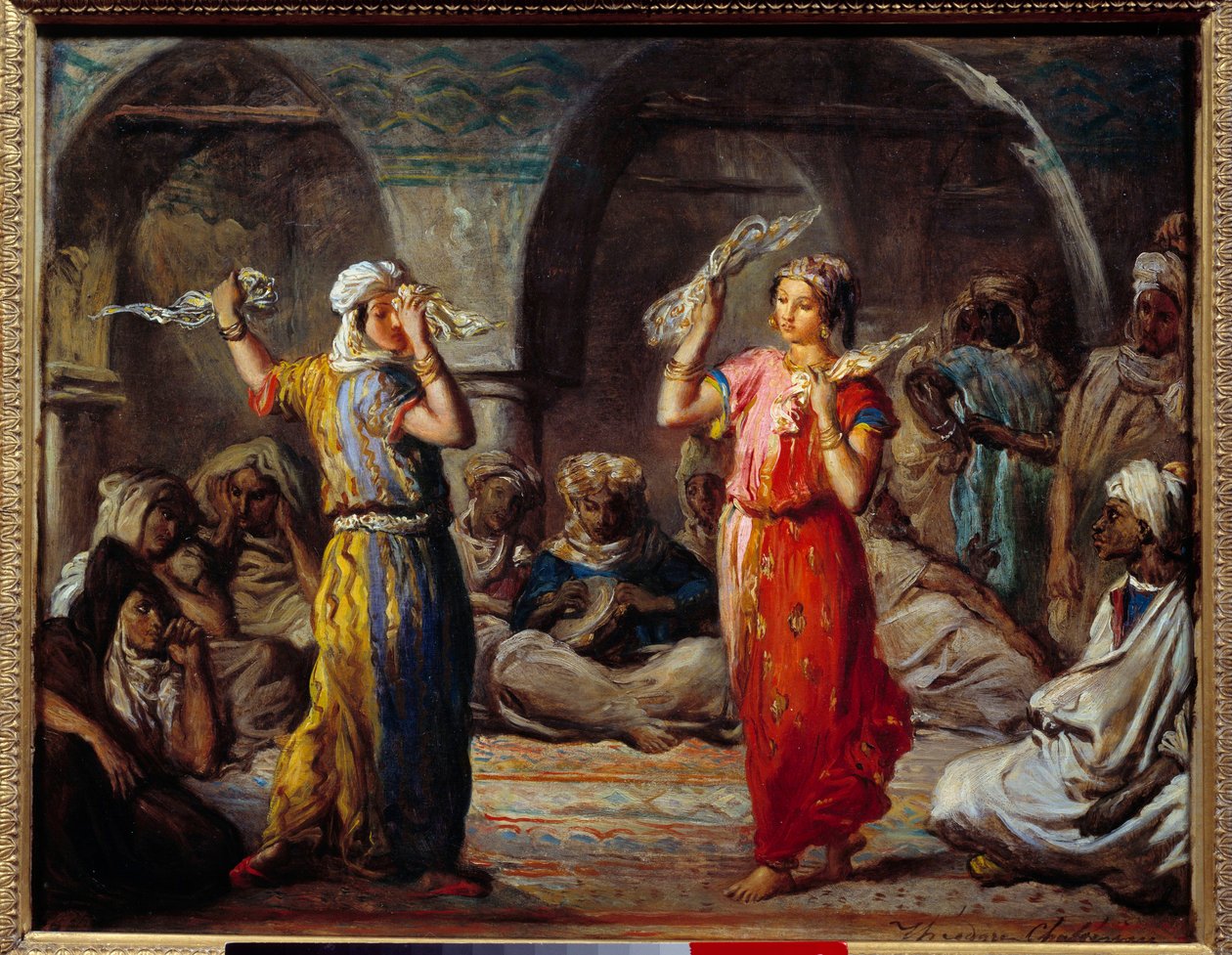 Orientalismi: "" Kudostanssi: marokkolaiset tanssijat"" Theodore Chasseriaun (1819-1856) maalaus 1800-luvun su. 0,32x0,4 m tekijältä Théodore Chassériau