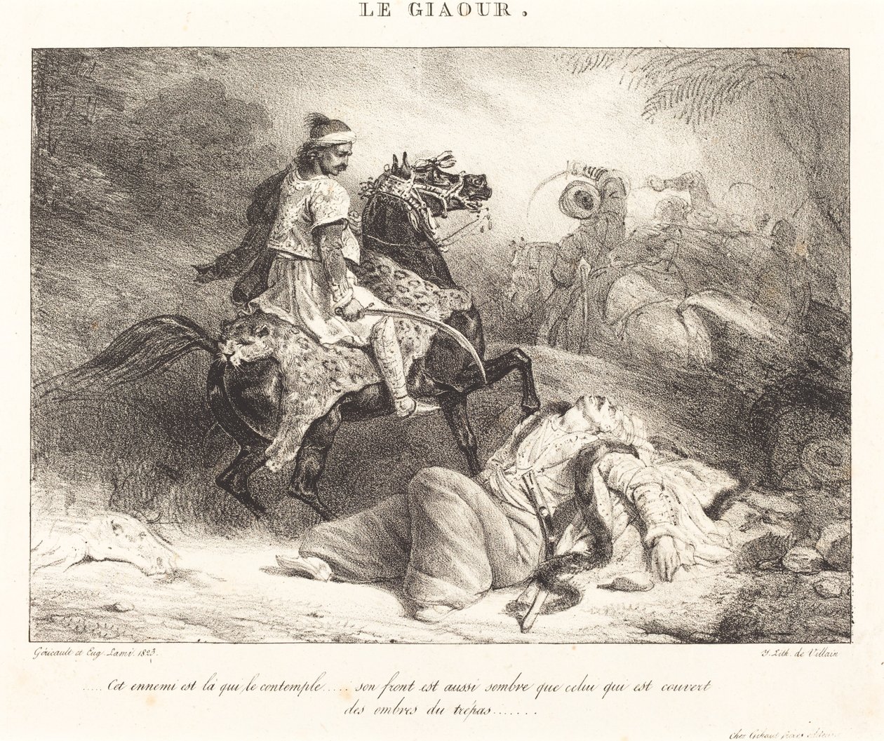 Le Giaour (Epäuskoinen) tekijältä Théodore Gericault and Eugène Louis Lami