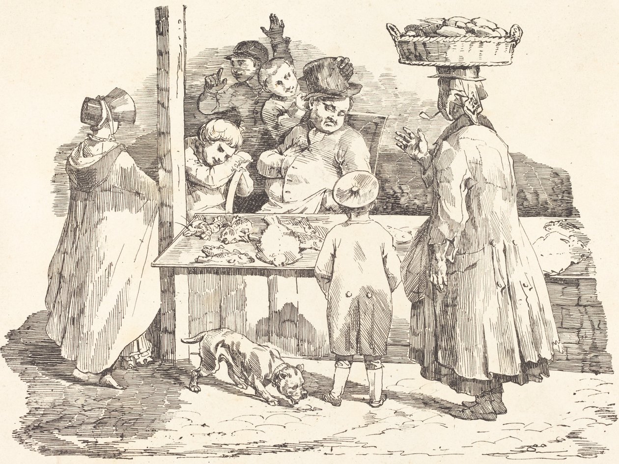 Torkkukalakauppias tekijältä Théodore Gericault and Nicolas Toussaint Charlet