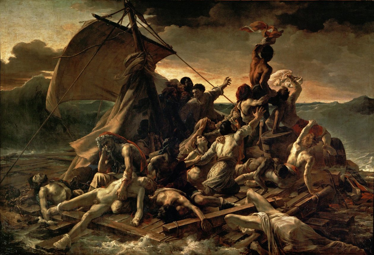 Ranskalainen:  Le Radeau de La Méduse The Raft of the Medusa (Meduusan lautta) tekijältä Theodore Gericault