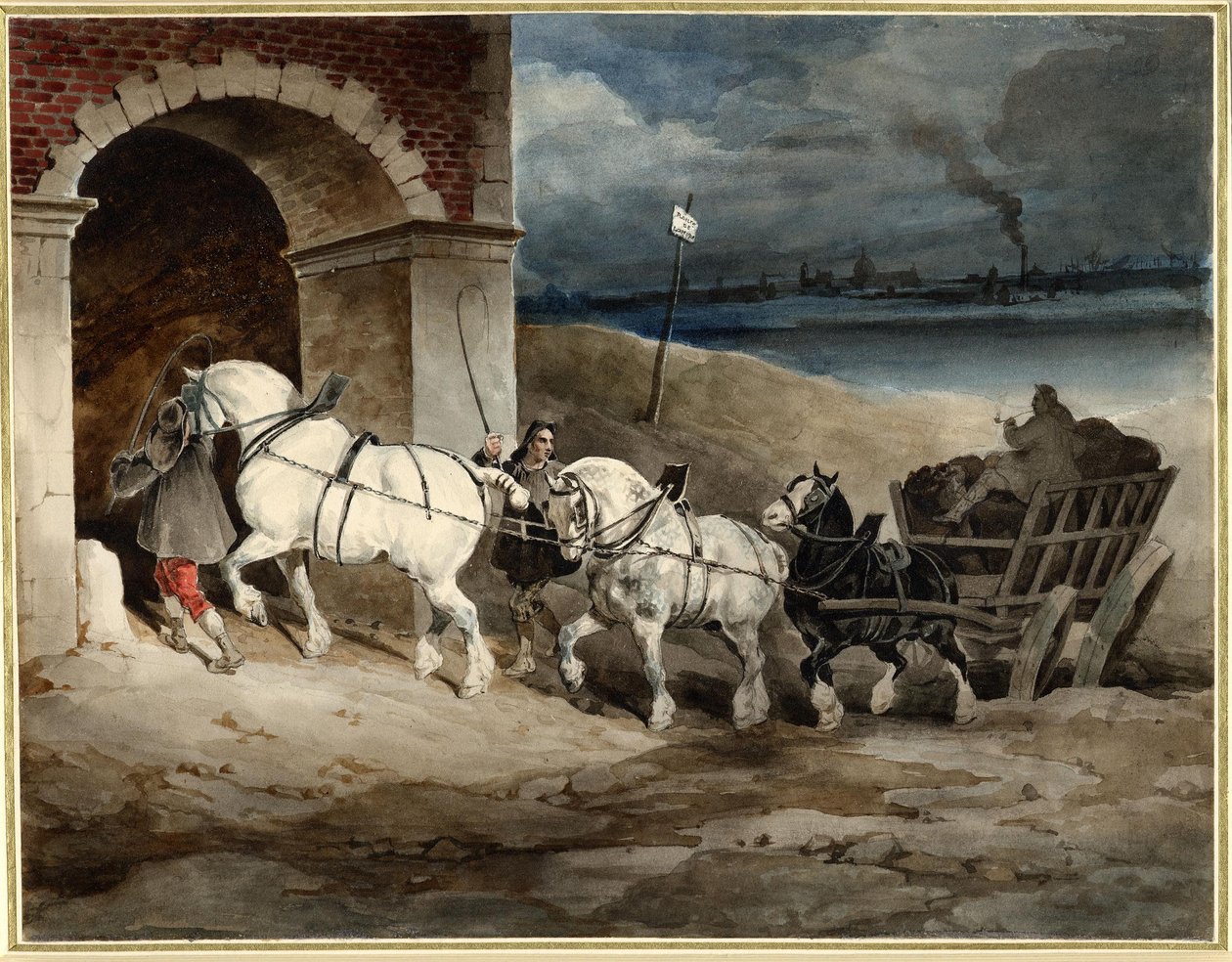 Géricault - Hiilivaunu eli Le Chariot, Route de Londres, noin 1821, 1968,0210.28 tekijältä Theodore Gericault