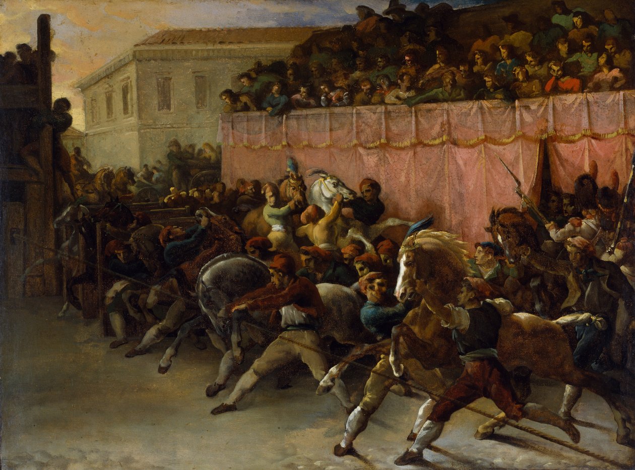 Ajamattomat kilpailijat Roomassa tekijältä Theodore Gericault