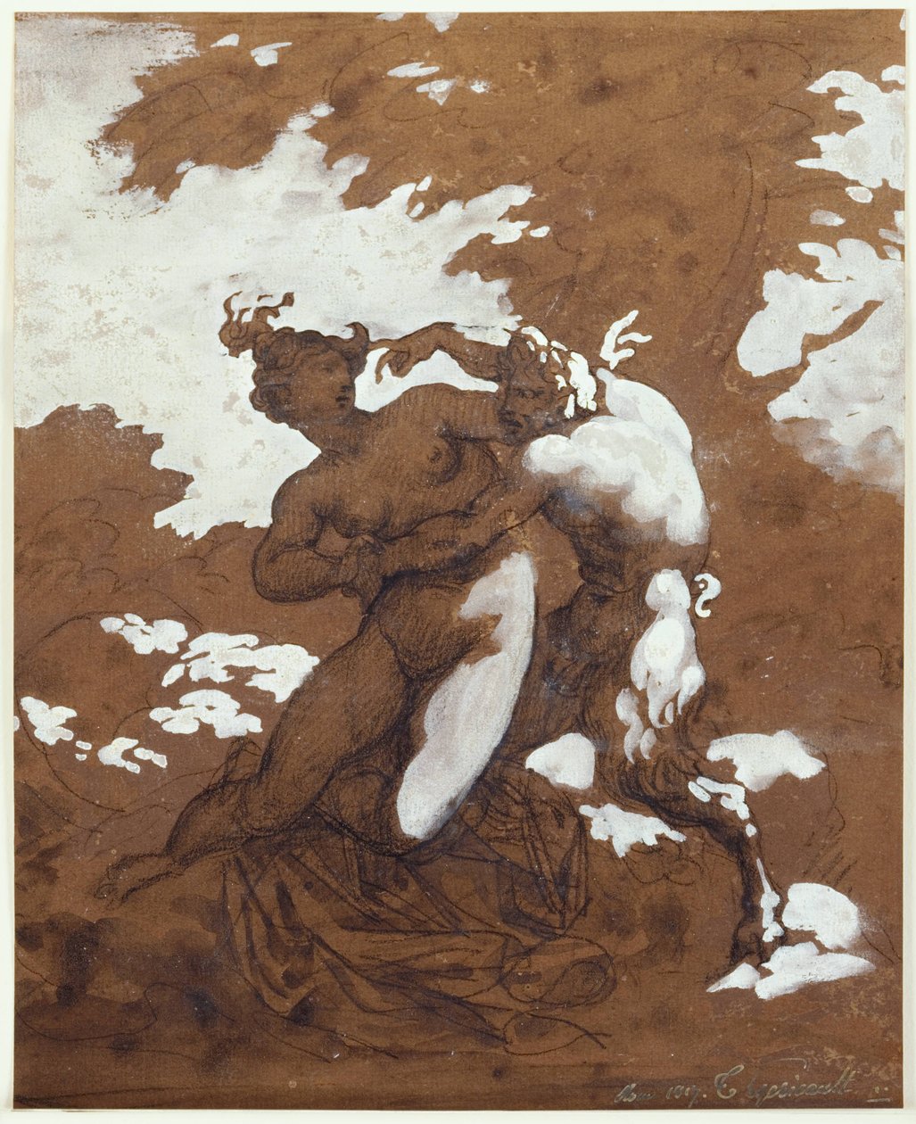Satyyri ja nymfi tekijältä Theodore Gericault