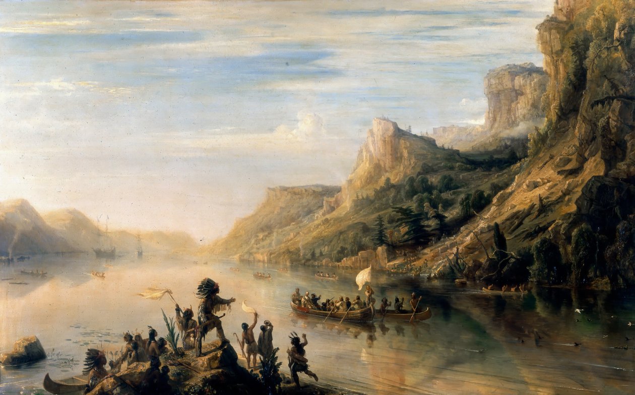 Jacques Cartier löysi Saint Lawrence-joen vuonna 1535 tekijältä Jean Antoine Theodore Gudin