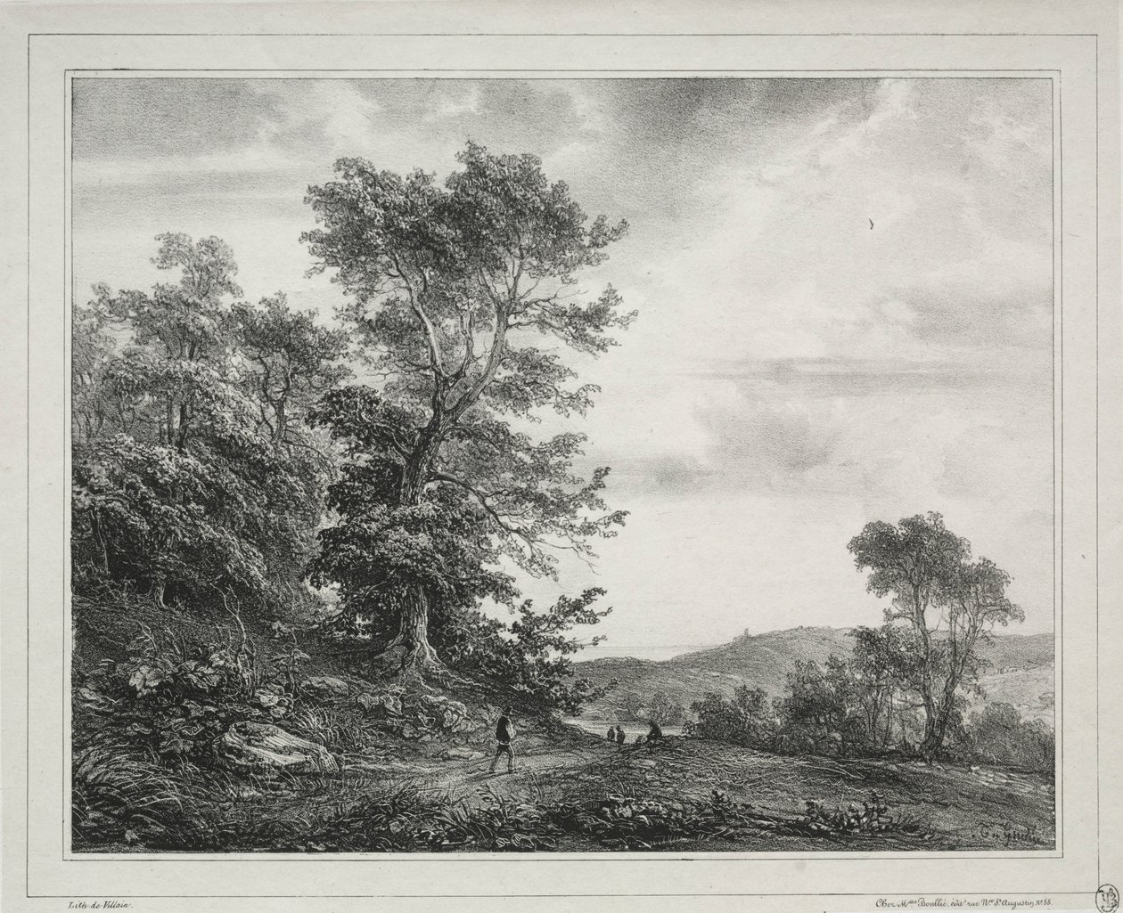 Maisema hahmoineen, 1817. tekijältä Jean Antoine Theodore Gudin