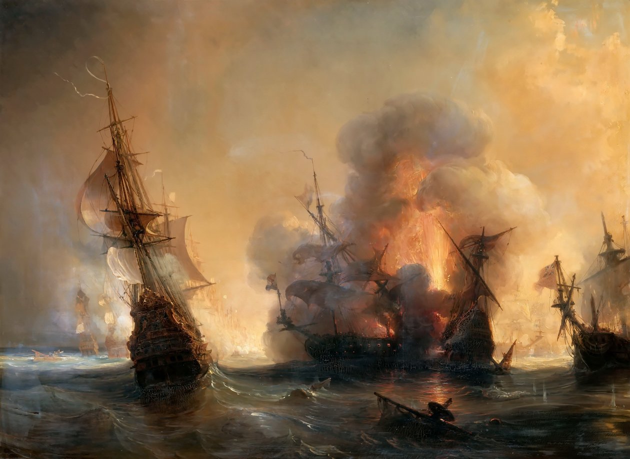 Lagosin meritaistelu 27. kesäkuuta 1693 tekijältä Jean Antoine Theodore Gudin