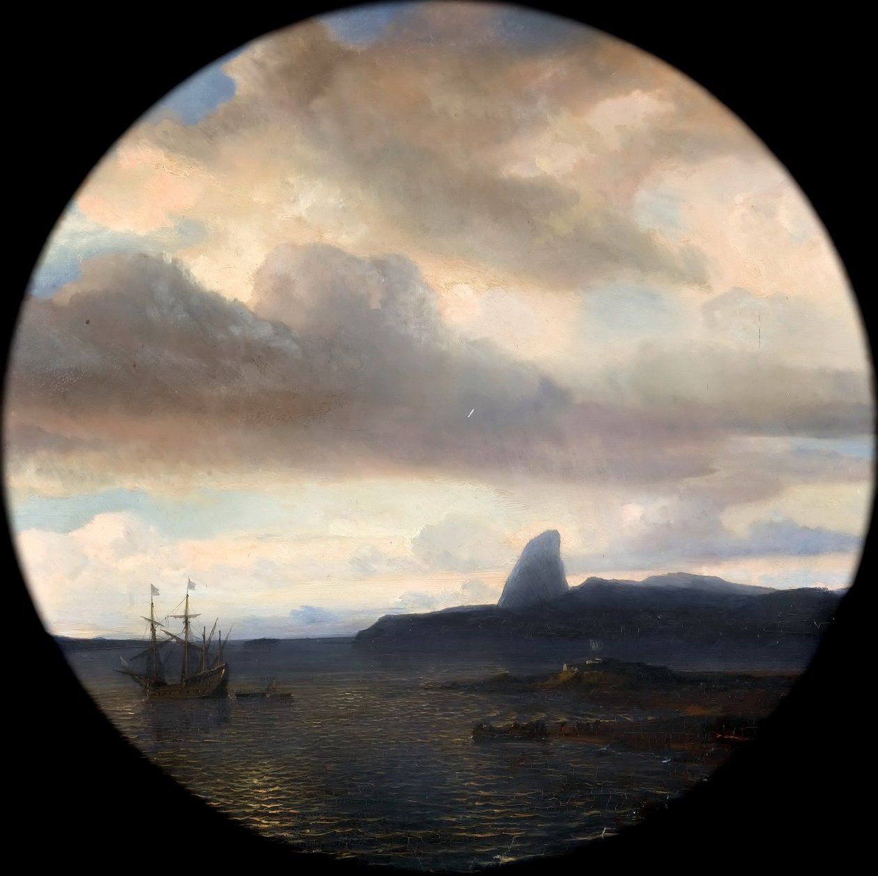 Villegagnon saapui Rio de Janeiron lahdelle 10. marraskuuta 1555 tekijältä Jean Antoine Theodore Gudin