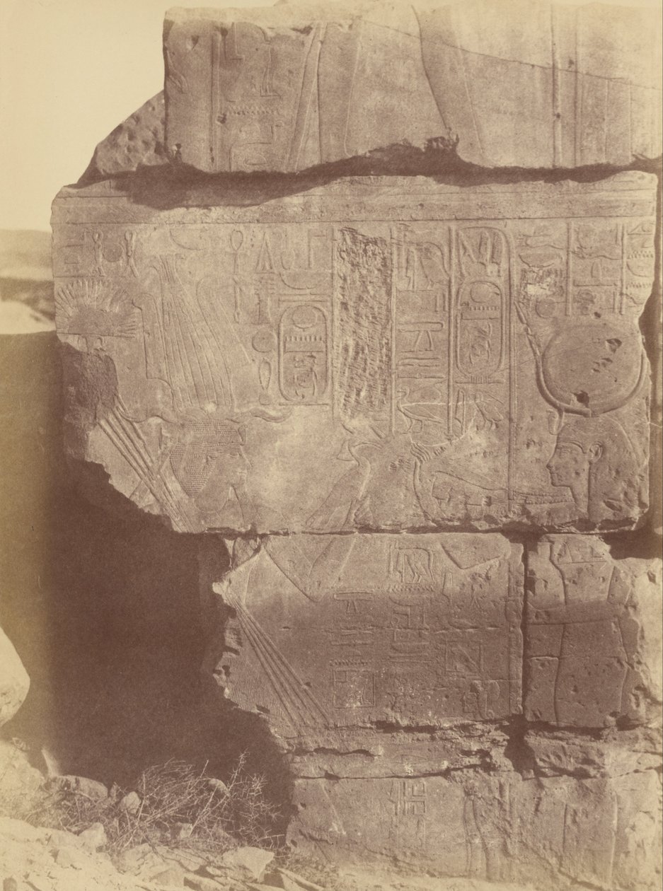 (Näkymä hieroglyfikirjoituksista ja veistoksista, Karnak) tekijältä Théodule Devéria