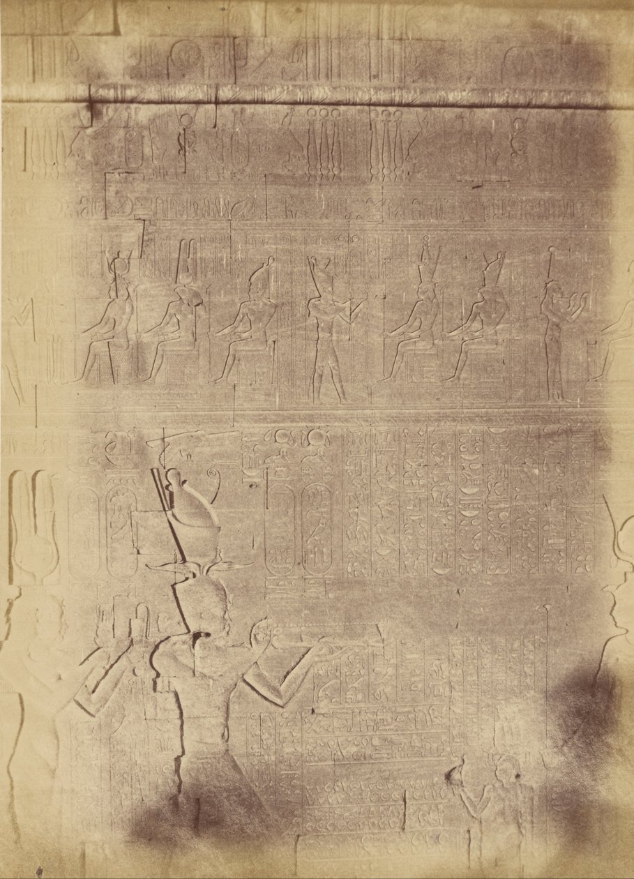 (Lähikuva hieroglyfikirjoituksista (luultavasti Edfun temppelistä)) tekijältä Théodule Devéria