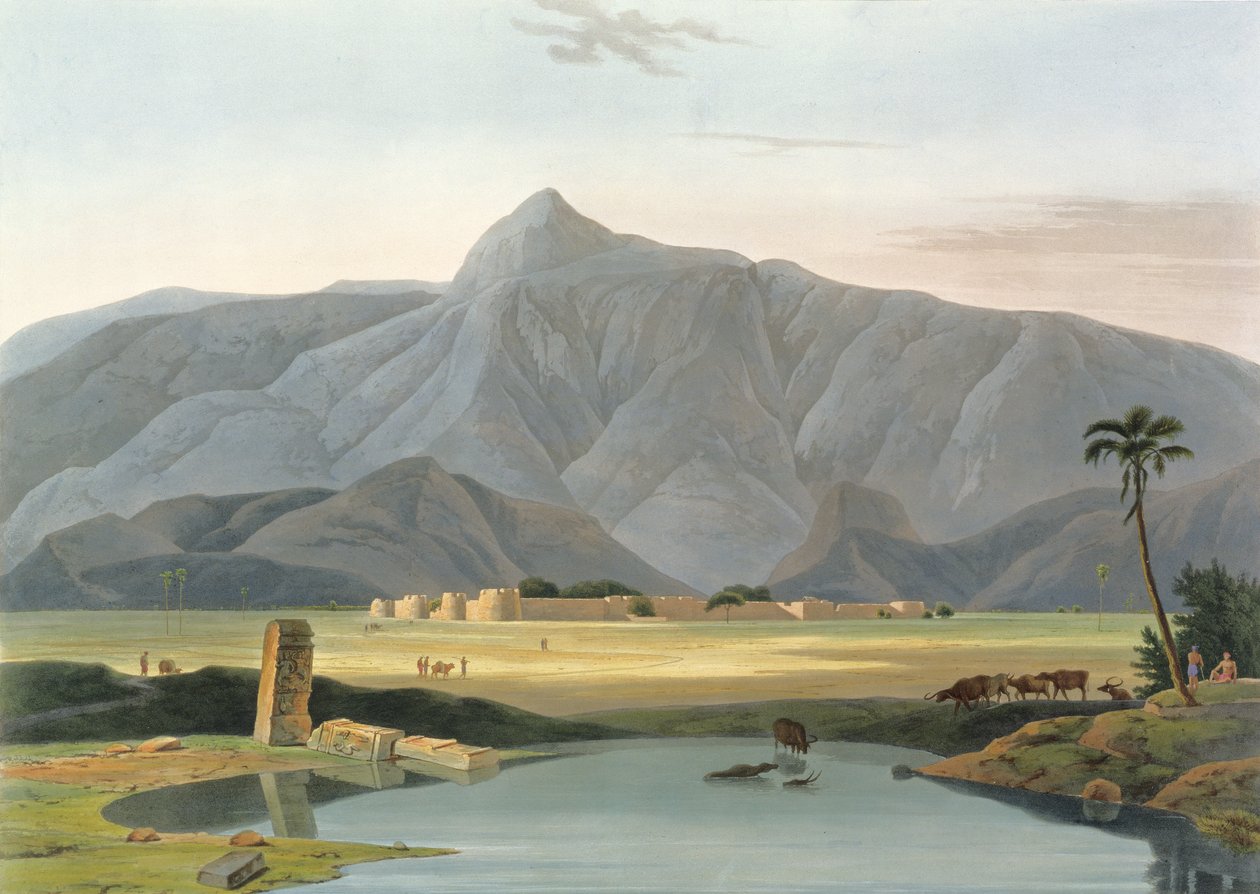 Chevalpettore, levy V osasta 6 "Oriental Scenery", pub. 1804 (akvatinta) tekijältä Thomas und William Daniell