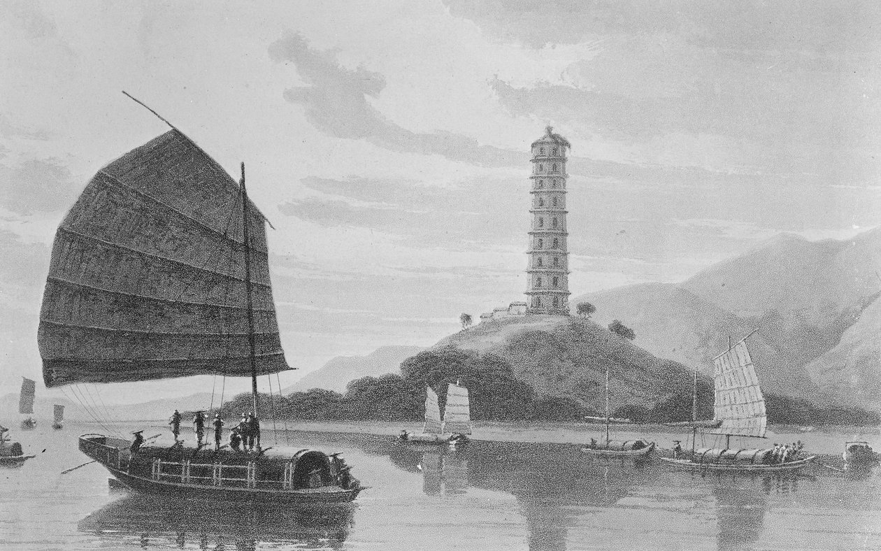 Whampoan pagodi, 1810 tekijältä Thomas und William Daniell