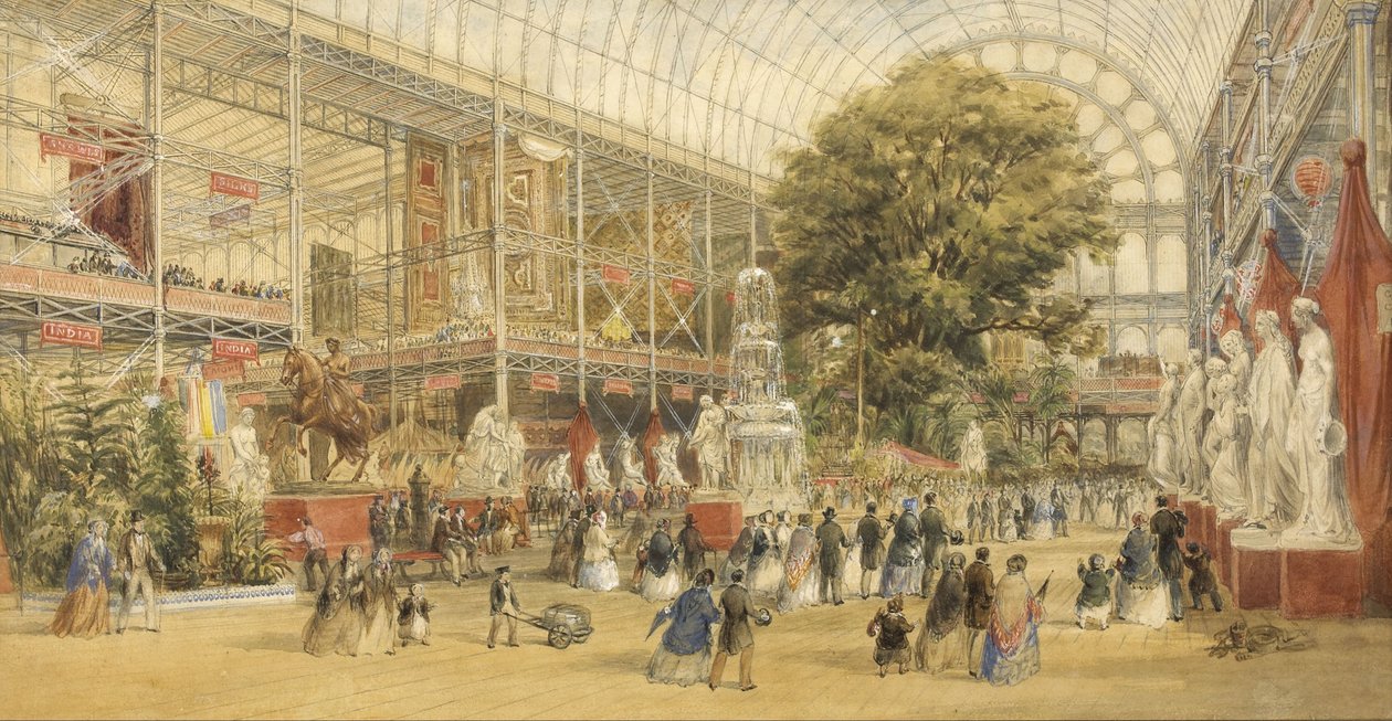 Kuningatar Victoria avaa vuoden 1851 yleisnäyttelyn Lontoon Crystal Palacessa tekijältä Thomas Abel Prior