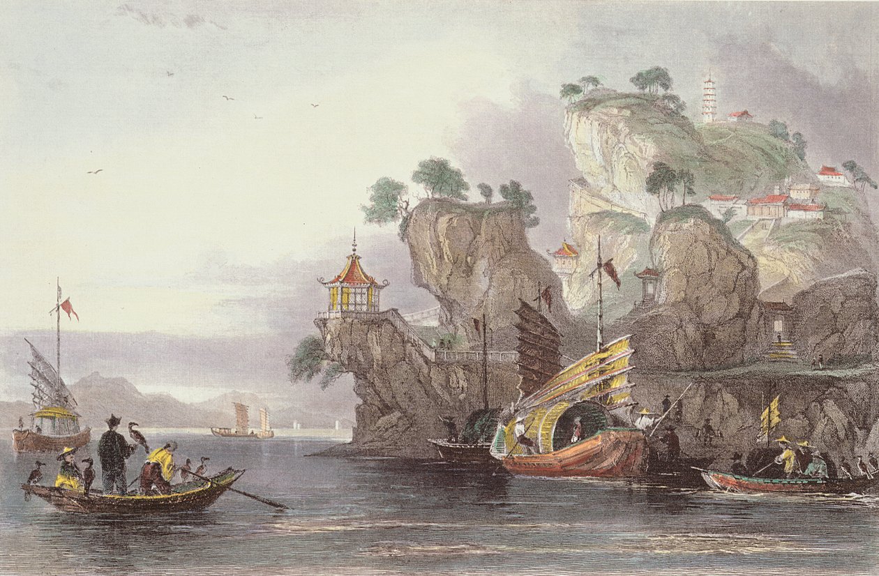 Keisarillinen palatsi Tseaou-Shanissa, George Newenham Wrightin (n. 1790-1877) teoksesta "China in a Series of Views" 1843 tekijältä Thomas Allom