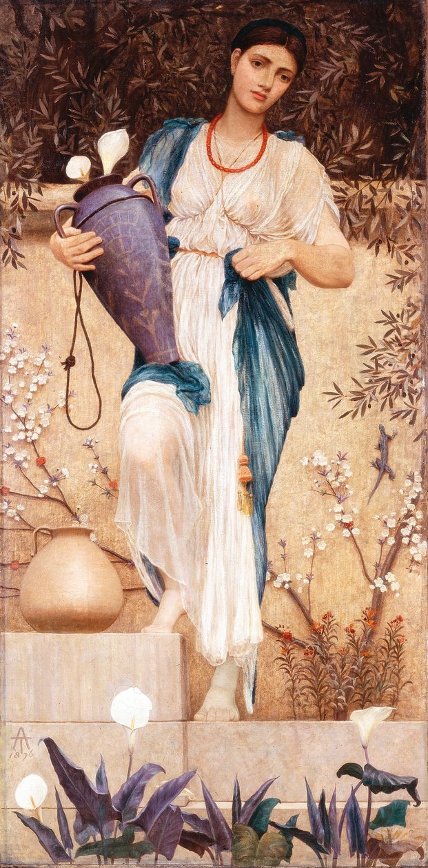 Nainen lillien kanssa, 1876 tekijältä Thomas Armstrong