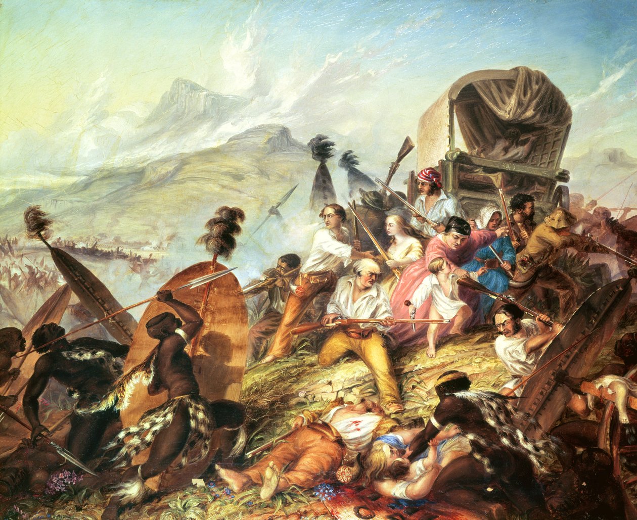 Blauwkrantzin taistelu, 1838 tekijältä Thomas Baines