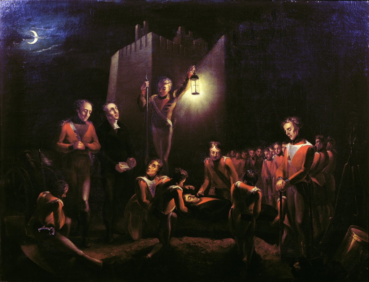 Sir John Mooren hautaus La Corunassa, 1809 tekijältä Thomas Ballard