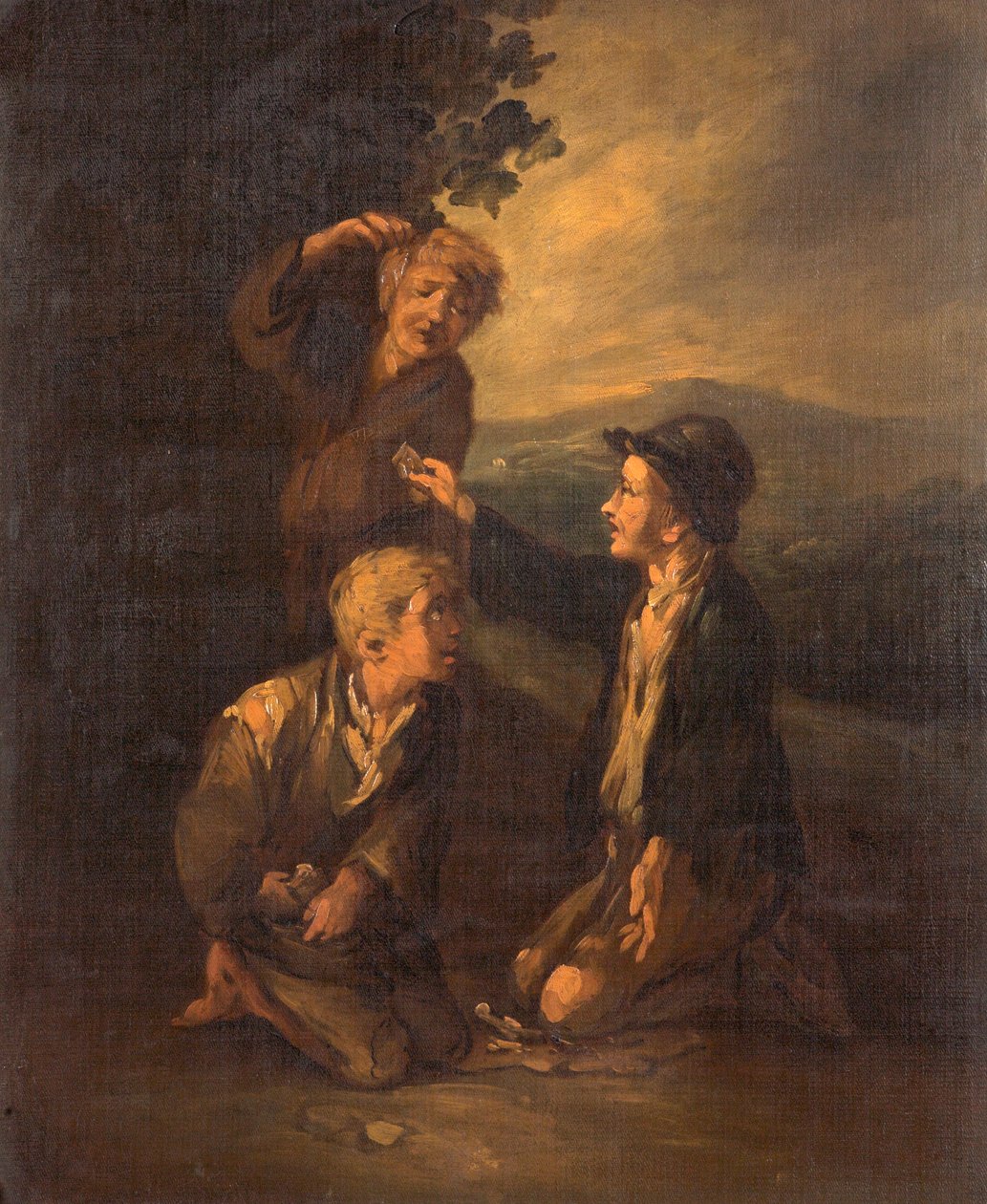 Pojat leikkivät rystysluita tekijältä Thomas Barker of Bath
