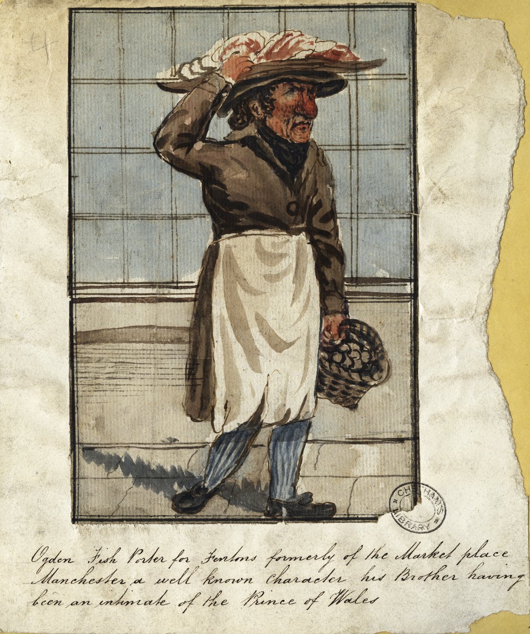 Balladi myyjä, 1800-luvun alku (kynä ja muste ja wc paperilla) tekijältä Thomas Barritt