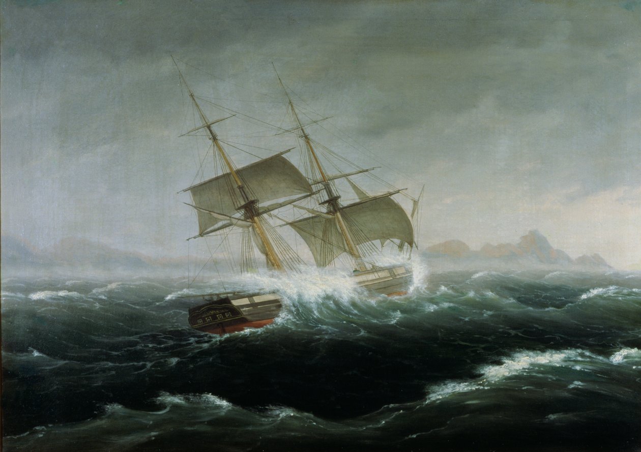 Purjelaiva raskaalla merellä tekijältä Thomas Birch