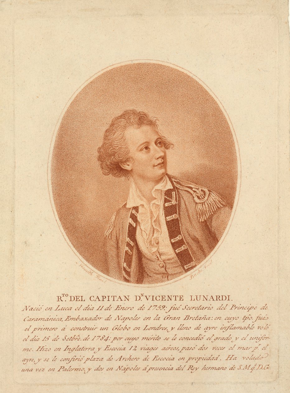 Vincente Lunardi, n. 1786-1800 (pistekaiverrus) tekijältä Thomas Burke