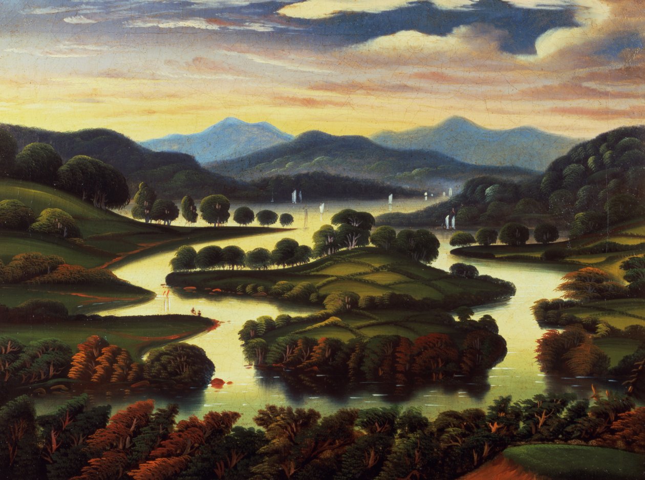 Maisema (mahdollisesti New Yorkin osavaltio) n. 1850 tekijältä Thomas Chambers