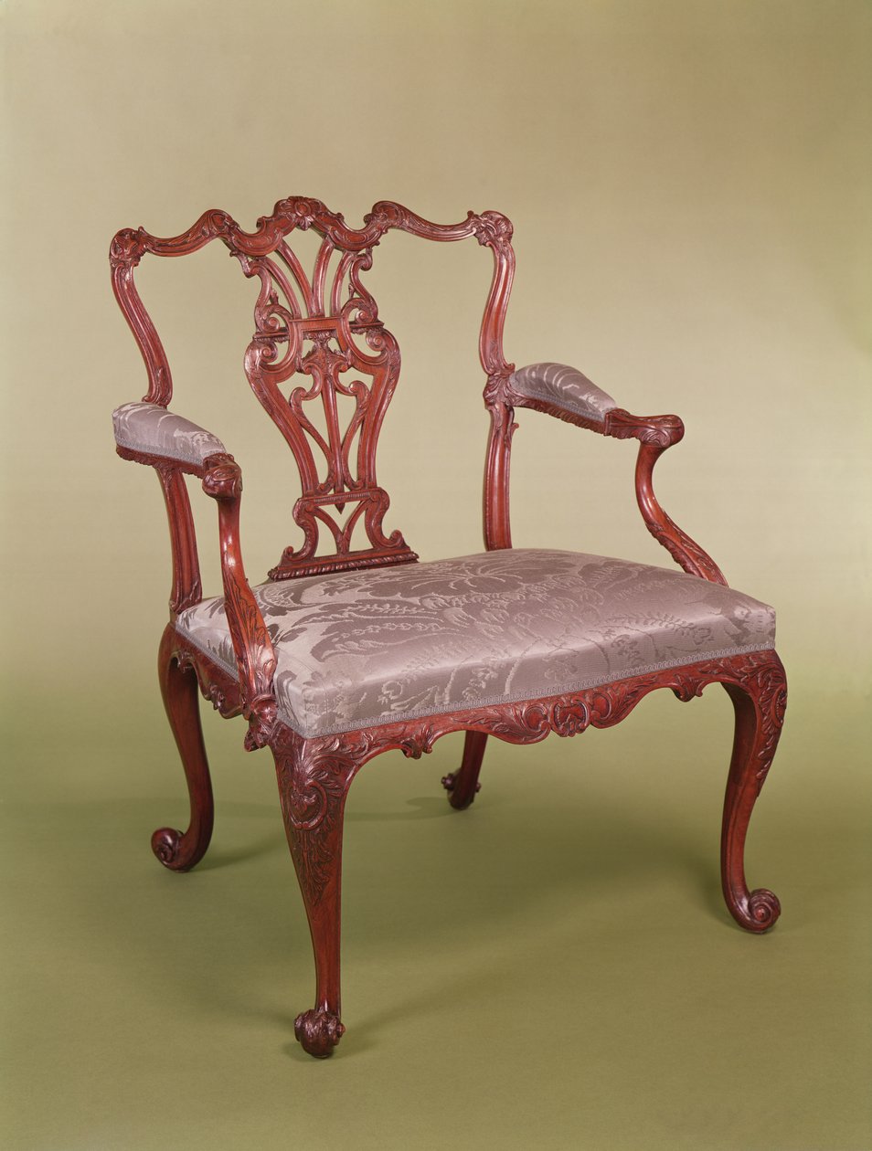 Thomas Chippendalen nojatuoli, noin 1760 (mahonkia). tekijältä Thomas Chippendale