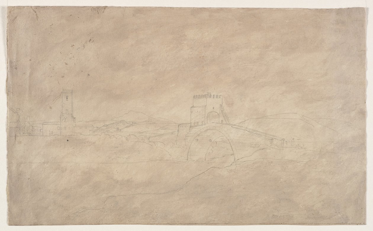 Linnoitettu silta joen yli tekijältä Thomas Cole