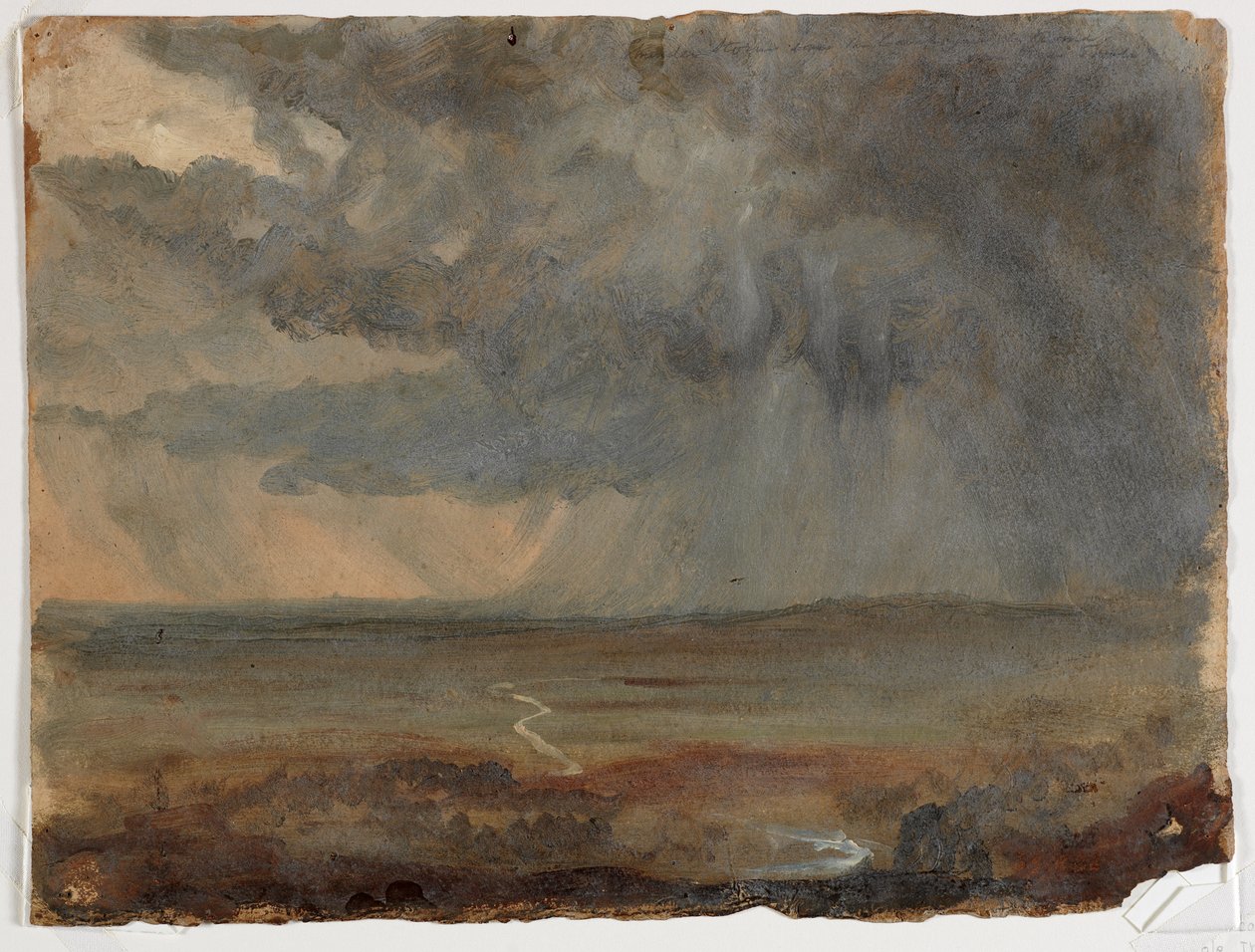 Myrskyinen maisema, n. 1832 (öljy paperille) tekijältä Thomas Cole