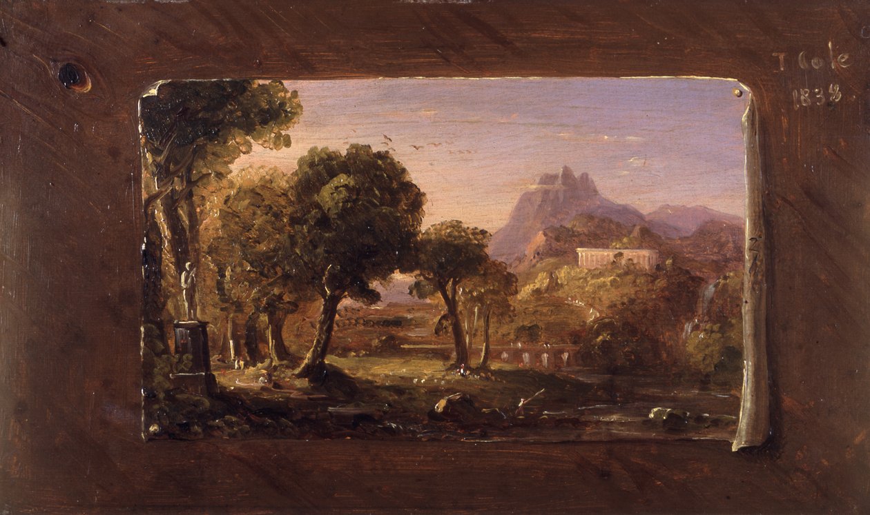 Study for Dream of Arcadia, 1838 (öljy puulevylle) tekijältä Thomas Cole
