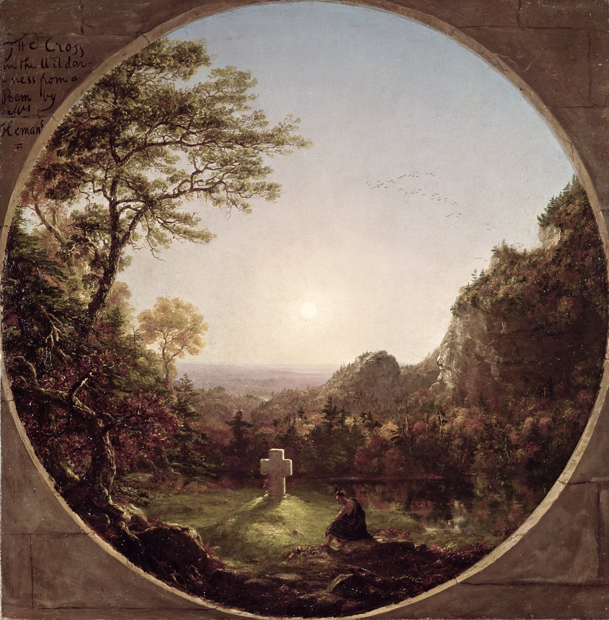 Yksinäisristi, 1845 tekijältä Thomas Cole