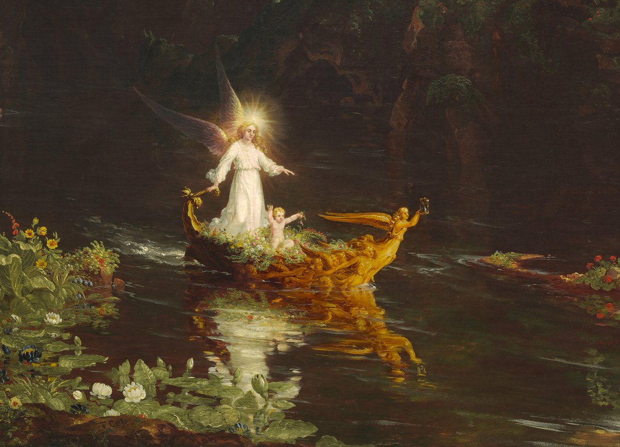 Elämän matka: Lapsuus (yksityiskohta) 1842 tekijältä Thomas Cole