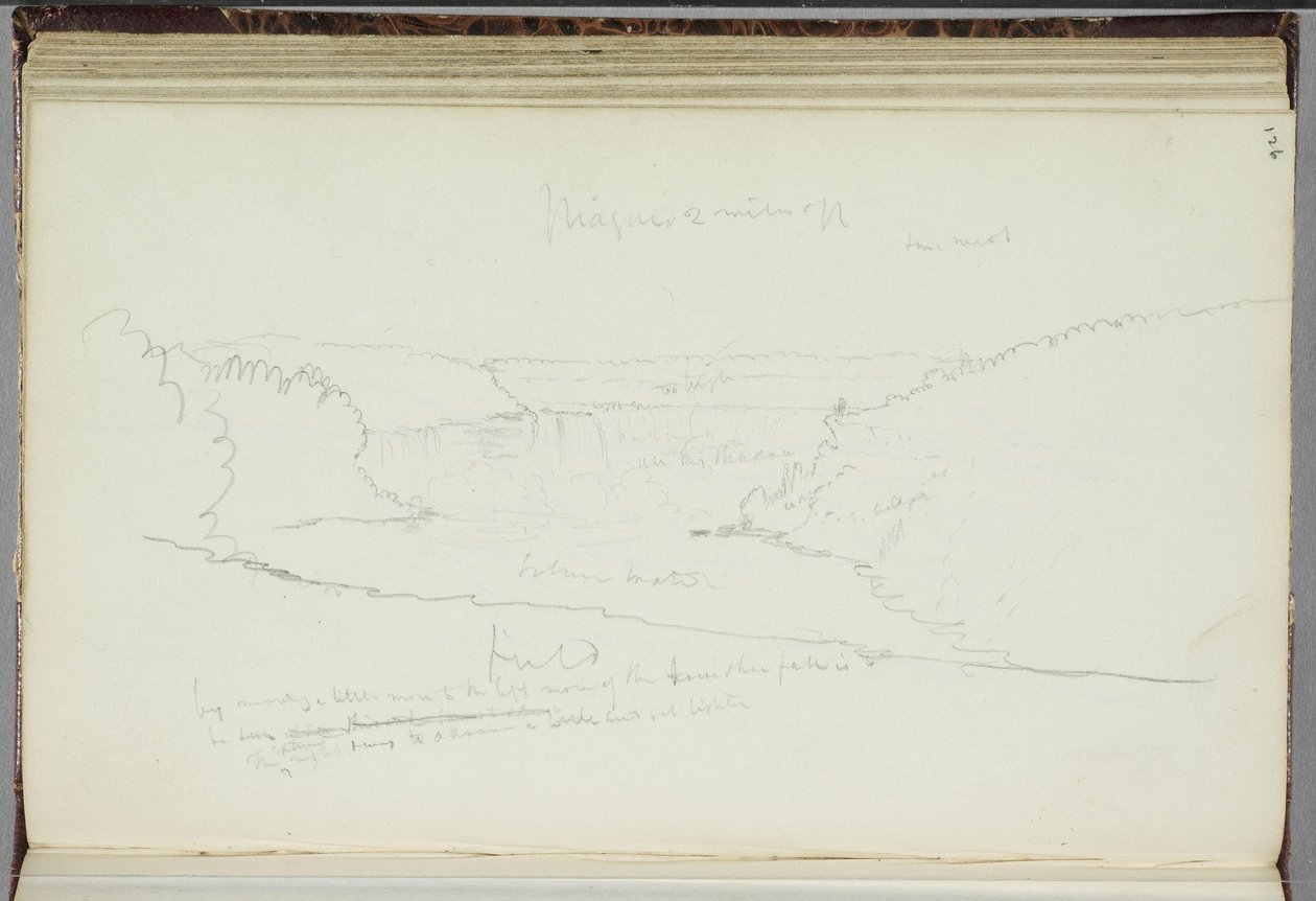 Nimetön, maisema ja merkintöjä, 1829 tekijältä Thomas Cole
