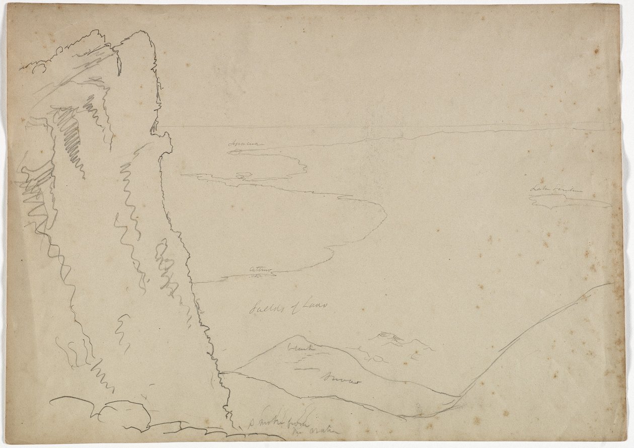 Näkymä etelään Etna-vuorelta, Sisilia, 1842 tekijältä Thomas Cole