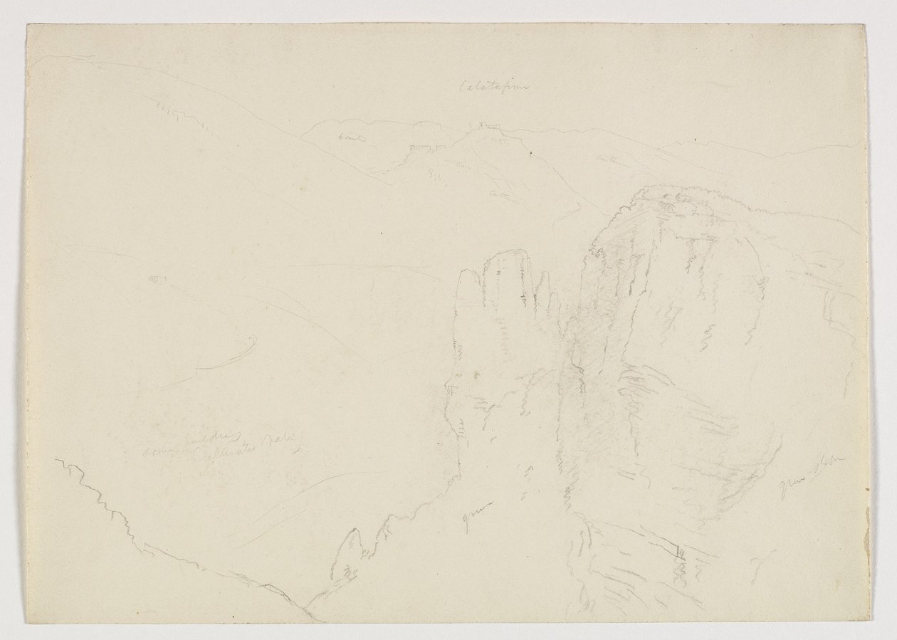 Näkymä Calatafimiin Segestasta, Sisilia, 1842. tekijältä Thomas Cole
