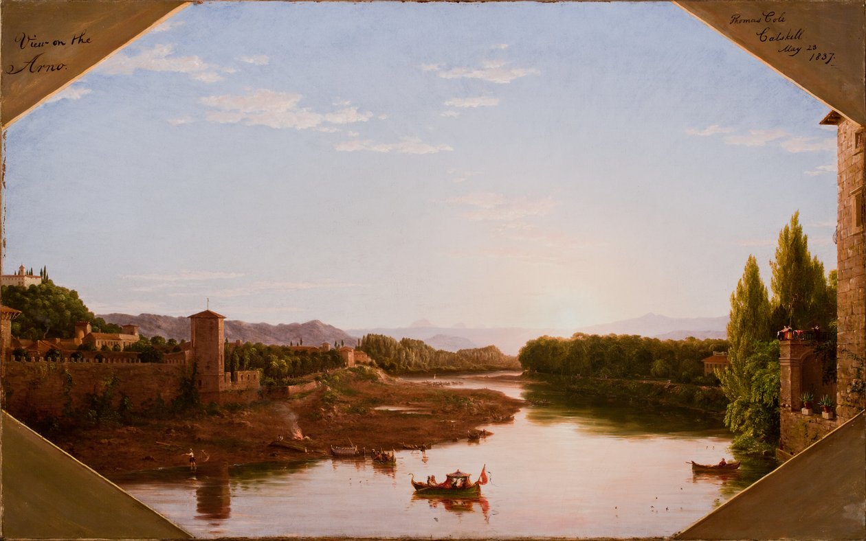 Näkymä Arno-joelle Firenzen lähellä, 1837 tekijältä Thomas Cole