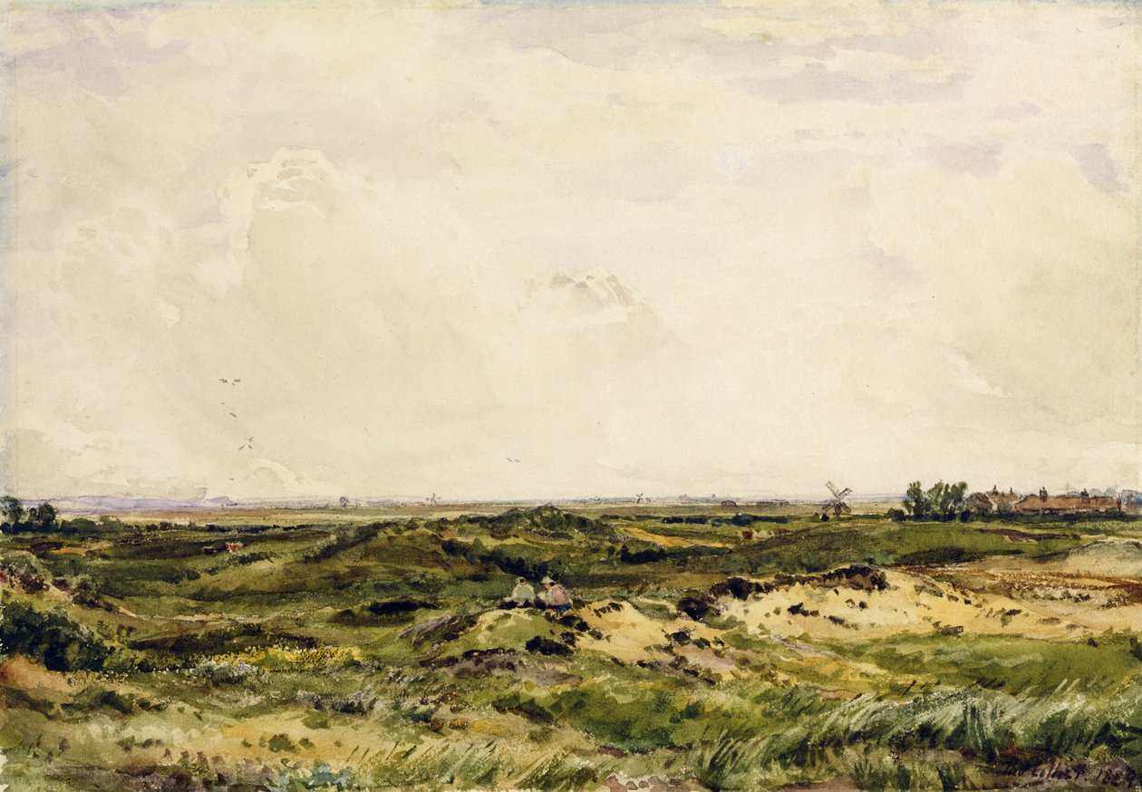 Lähellä Caistoria, 1889 (wc grafiitin päällä paperilla) tekijältä Thomas Collier