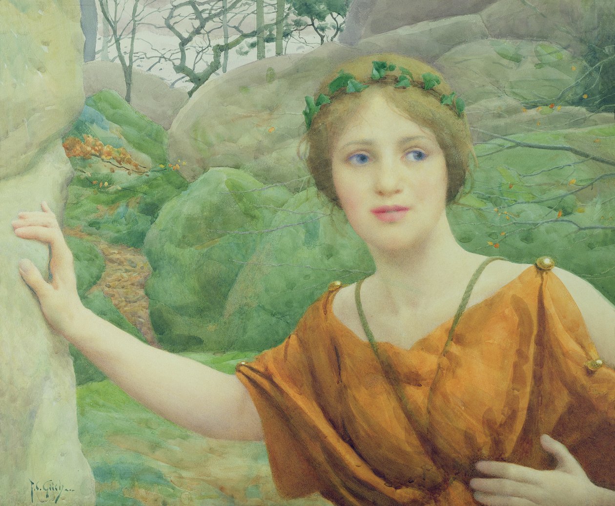 Nymfi Nyt taas Hän lentää syrjään tekijältä Thomas Cooper Gotch