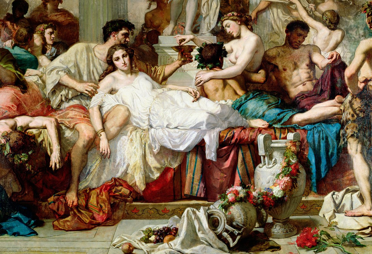 Dekadenssin roomalaiset, yksityiskohta keskusryhmästä, 1847 (yksityiskohta 36568) tekijältä Thomas Couture