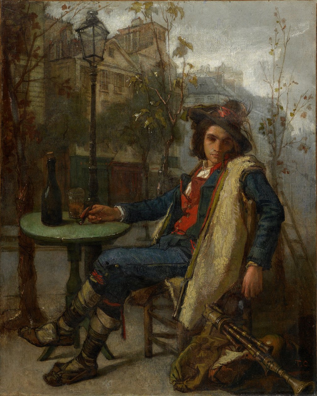 Nuori italialainen katumuusikko, n. 1877 tekijältä Thomas Couture