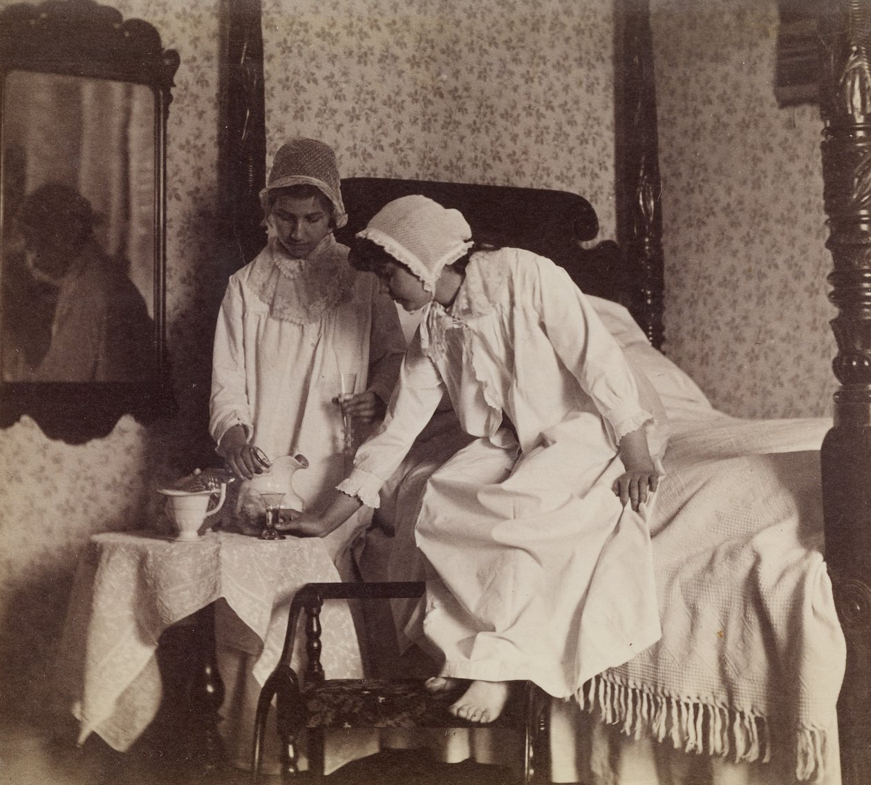 Miss Van Buren ja Miss Willoughbly, n. 1890 (albumin hopeaprintti) tekijältä Thomas Eakins