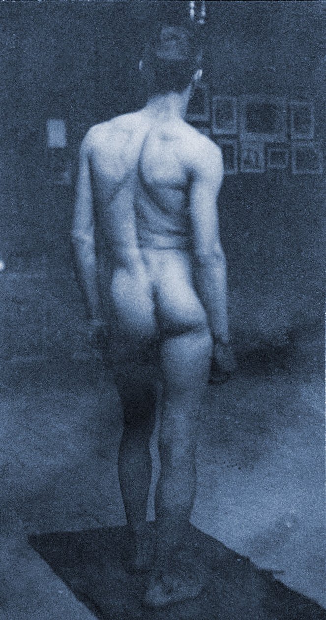 Samuel Murrayn alastonmuotokuva Eakinin ateljeessa, 1890 (syanotypia) tekijältä Thomas Eakins