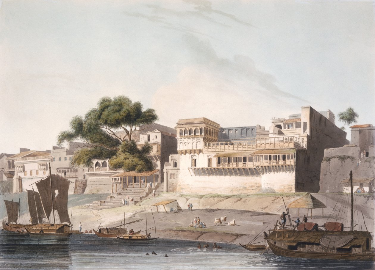 Osa Patnan kaupunkia, Ganges-joen varrella, taiteilijan kaivertama 10. levy 