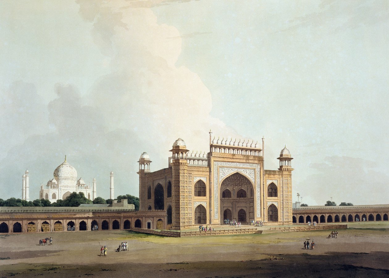 Taj Mahal Agrassa, elokuvasta Oriental Scenery: Twenty Four Views in Hindoostan, 1796 tekijältä Thomas Daniell