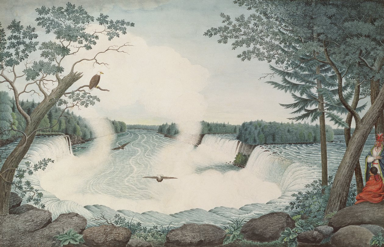 Niagaran putoukset ylhäältä, noin 1766 tekijältä Thomas Davies