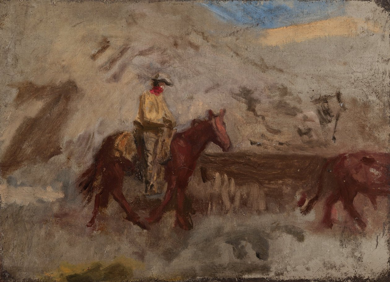 Luonnos cowboystä työssä tekijältä Thomas Eakins
