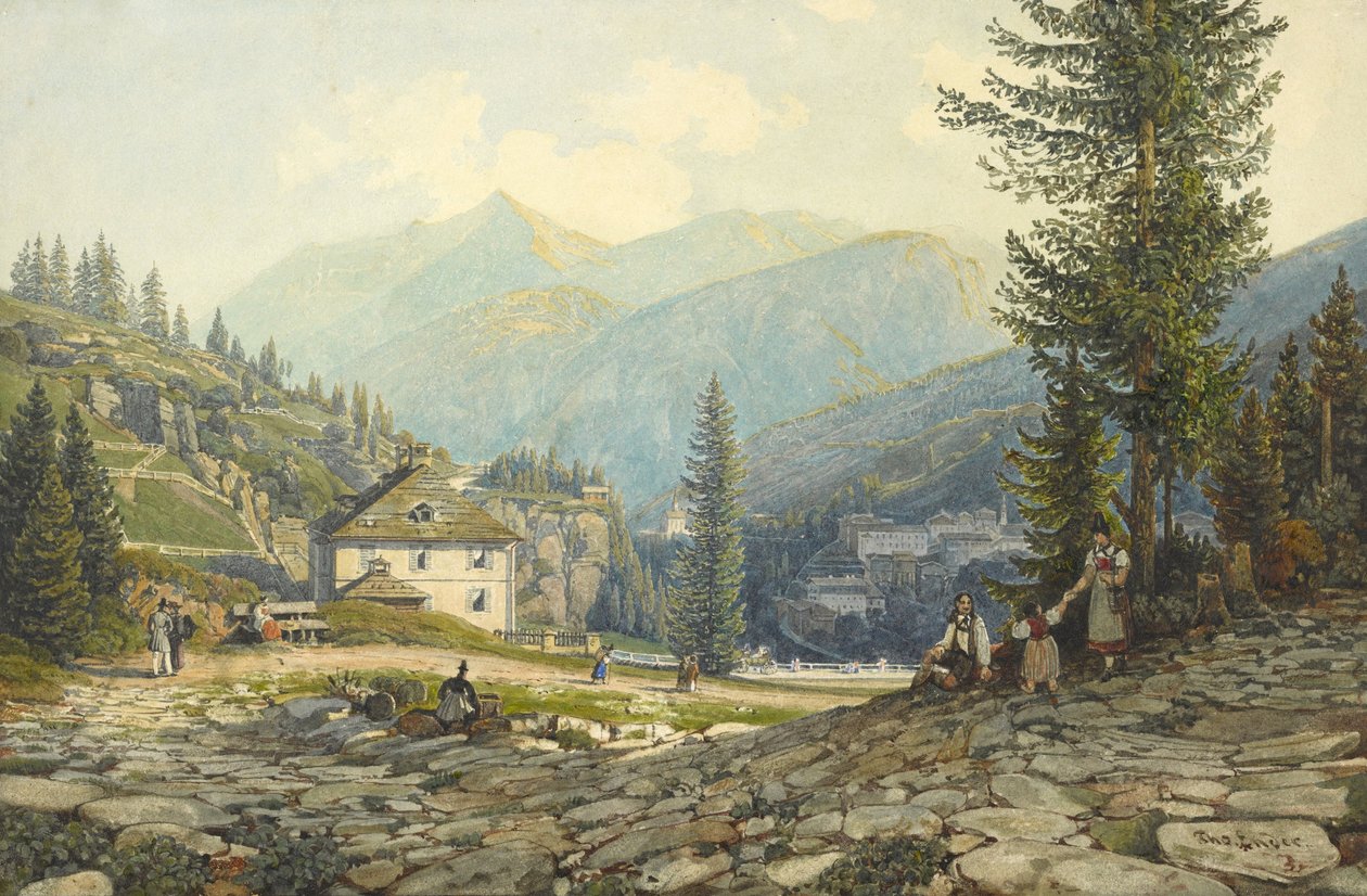 Näkymä arkkiherttua Johannin asunnosta Gastein Hot Springsissä tekijältä Thomas Ender