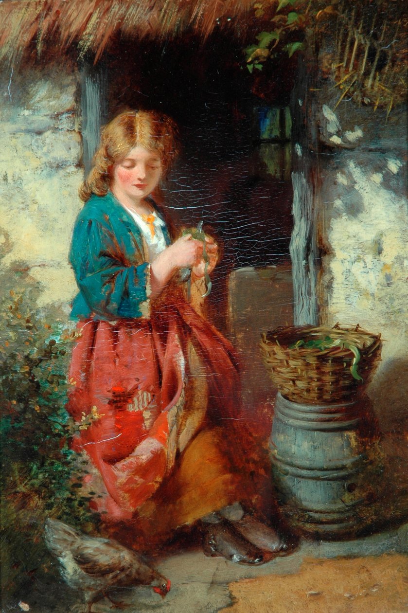 Nainen mökin ovella, 1851-93 tekijältä Thomas Faed